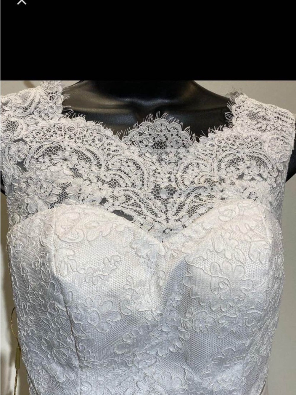 White Lace Bodice Tulle Wedding Dress - Picture 7 of 9